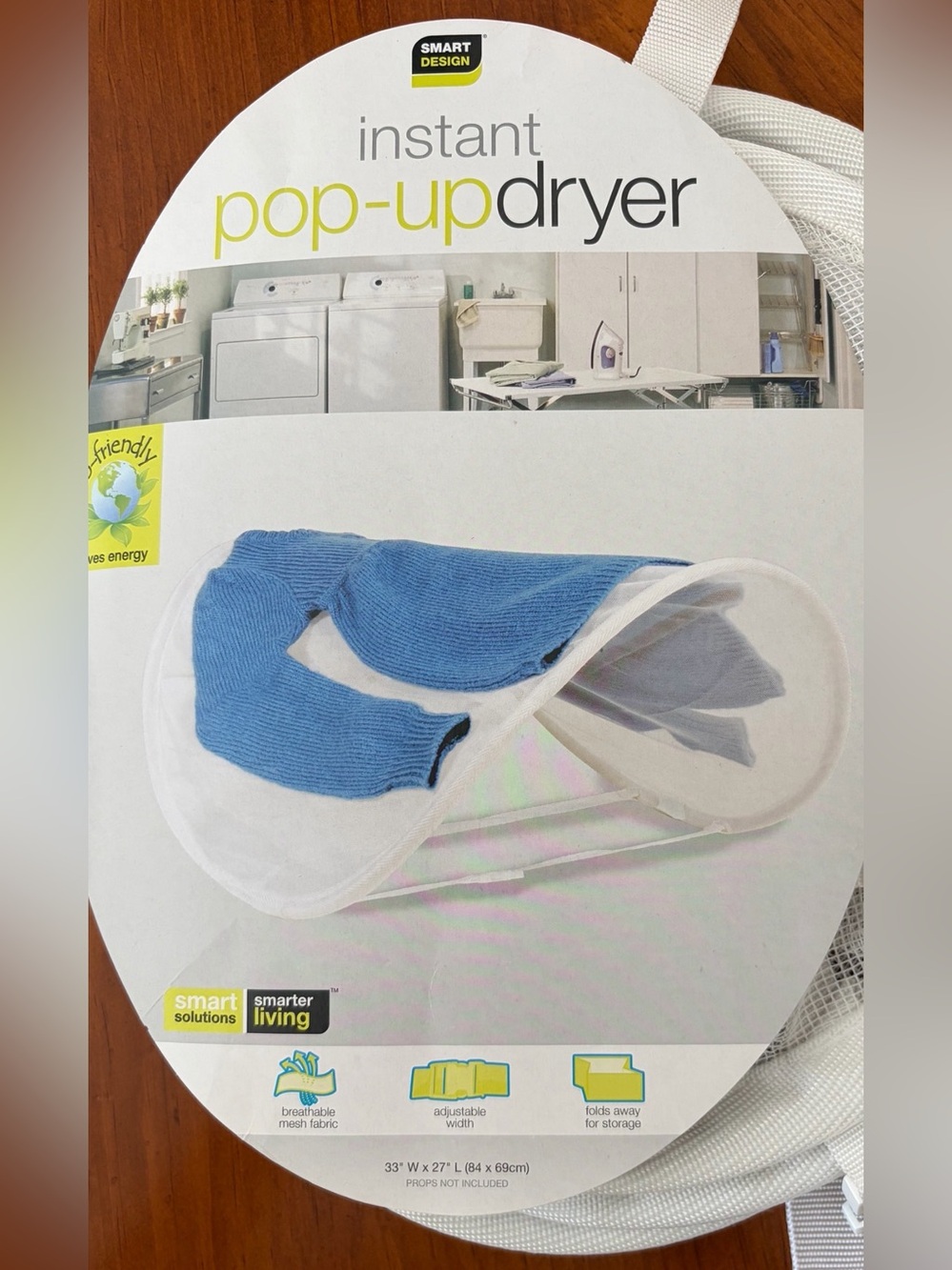 Instant Pop-Up Dryer - White Foldable Laundry Rack - home, travel, college dorm